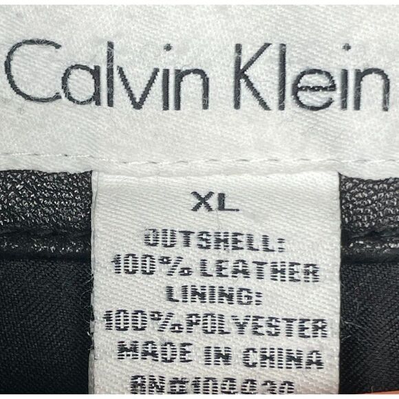 Vintage Calvin Klein Men's Leather Jacket Black Size XL - Picture 11 of 12